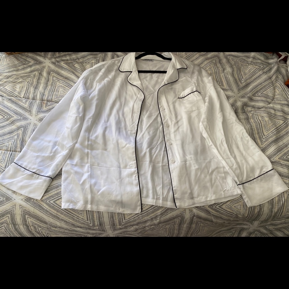 Silk white pajama set
